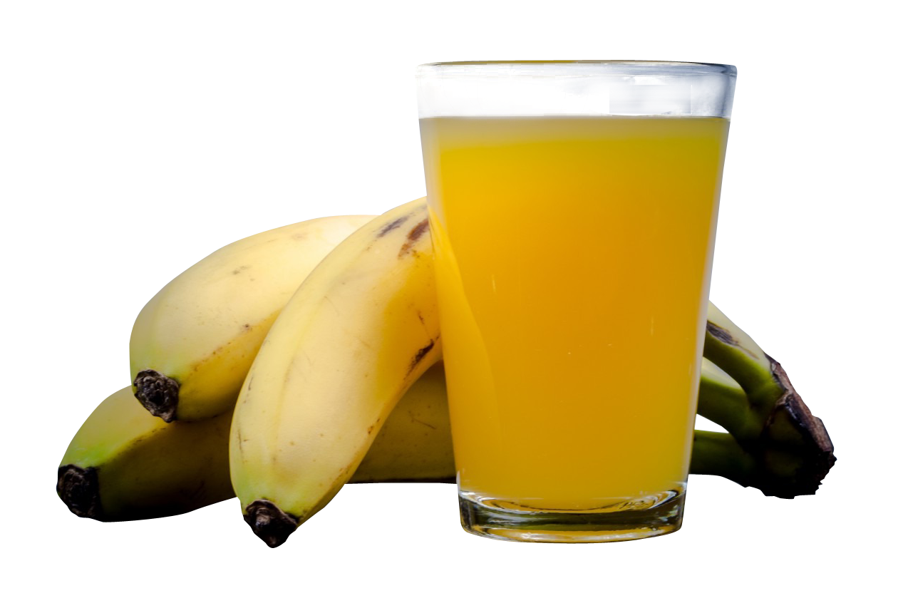 Banana Bunchand Juice Glass PNG