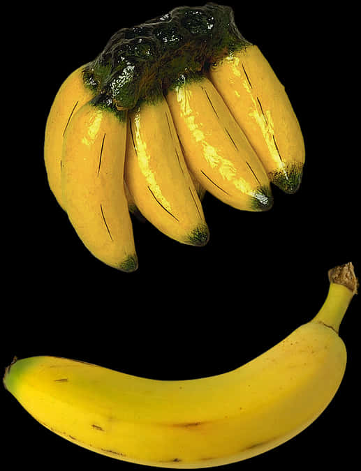 Banana Bunchand Single Banana PNG
