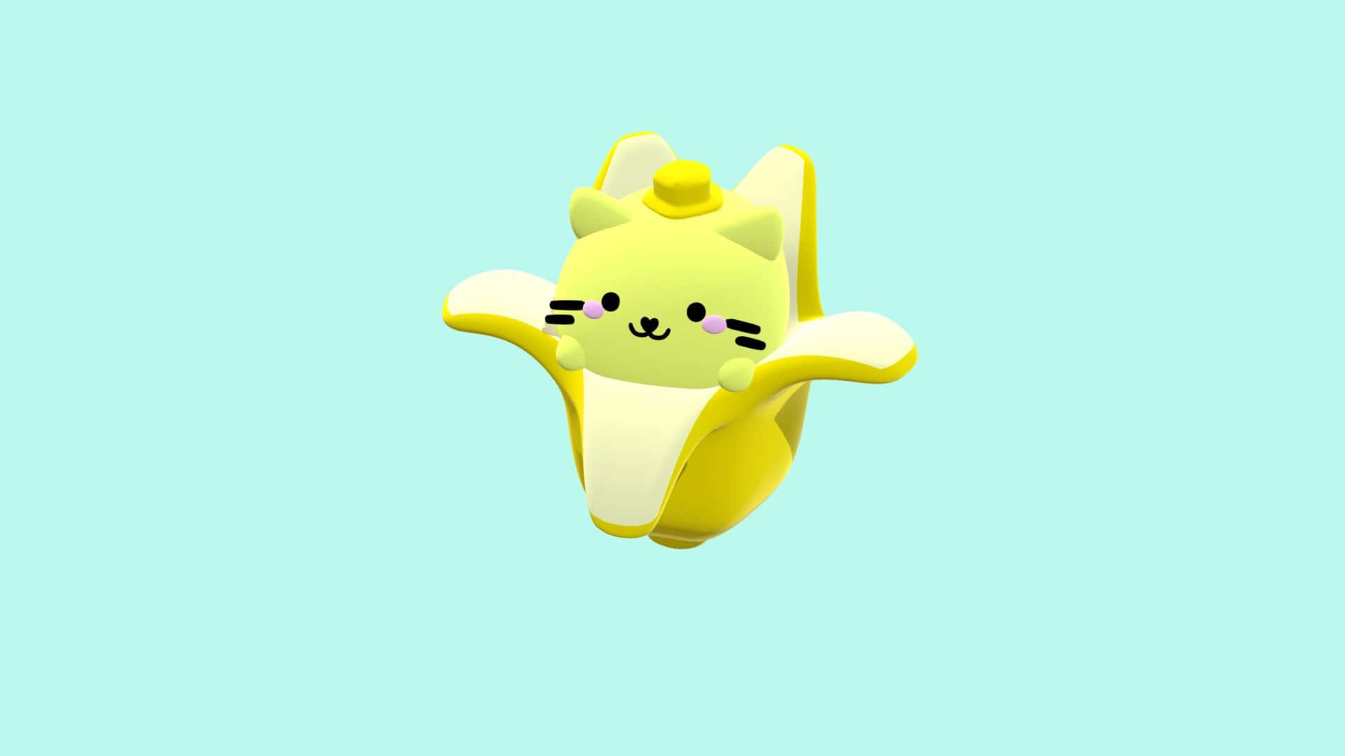 Banana Cat Cute Illustration Wallpaper