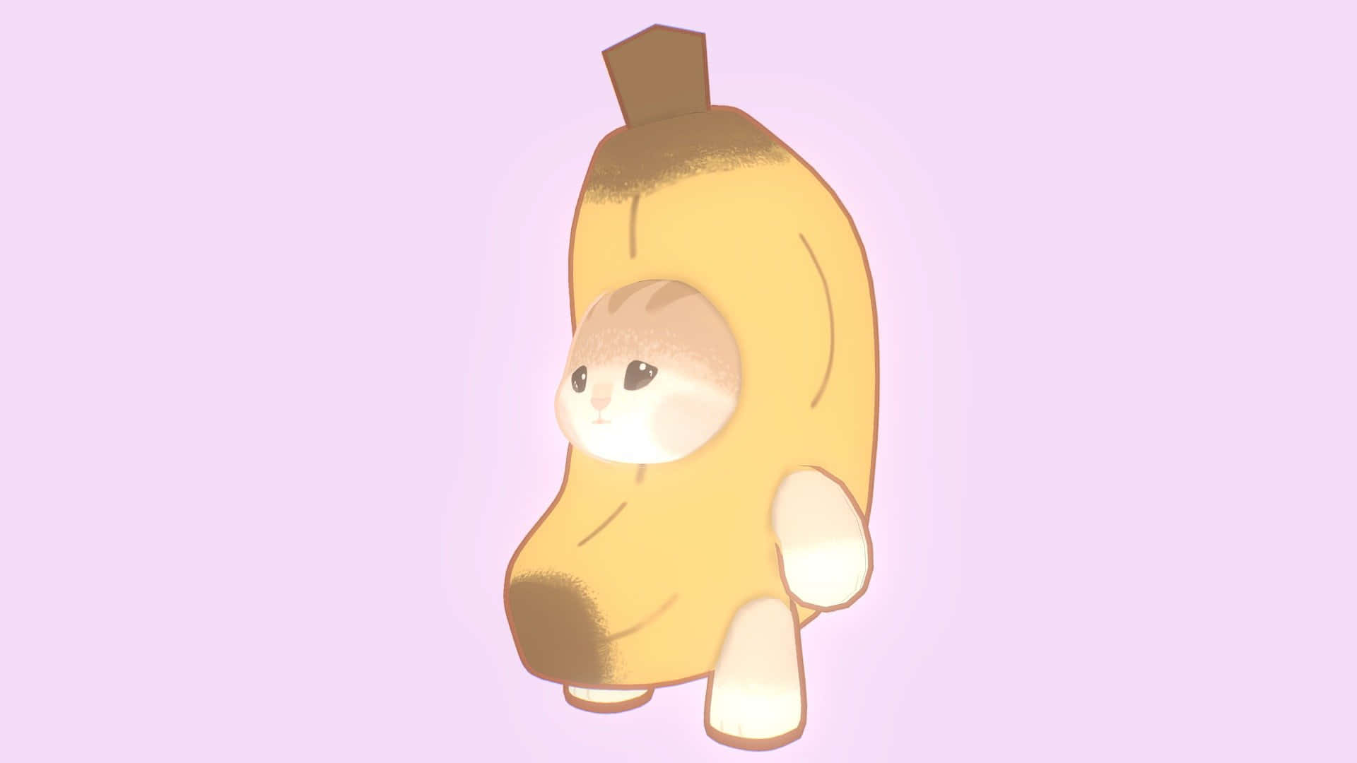 Download Banana Cat Hybrid Cute Illustration Wallpaper | Wallpapers.com