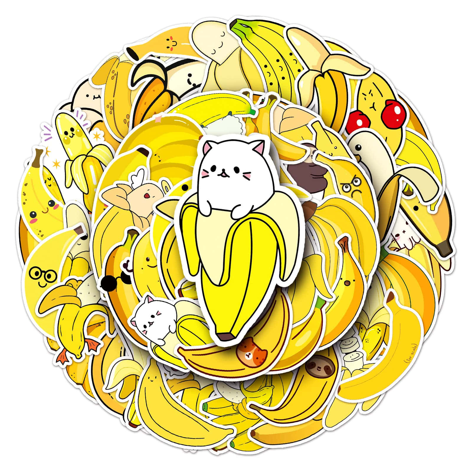 Download Banana Cat Sticker Collection Wallpaper | Wallpapers.com