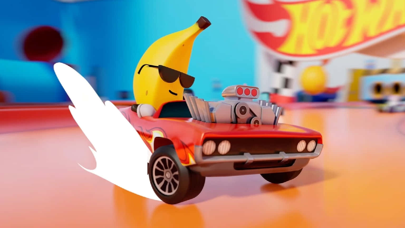 Banana Character Drivingin Stumble Guys Wallpaper