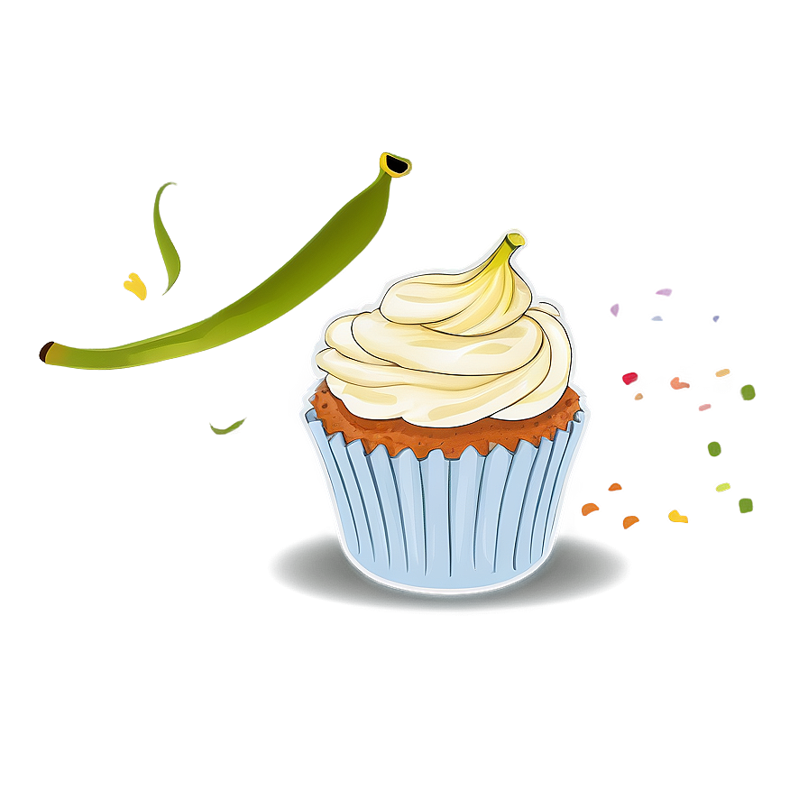 Banana Cupcakes Png 06112024 PNG