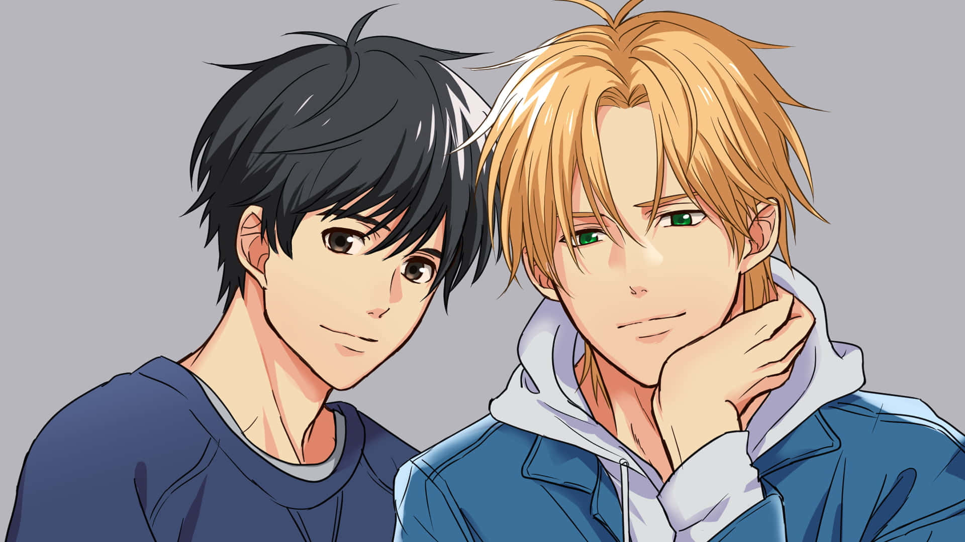 Ragazziin Guerra - Ash Lynx E Eiji Okumura Dalla Serie Anime, Banana Fish.