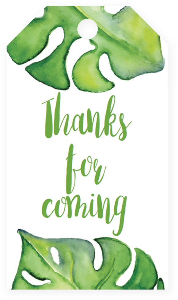 Banana Leaf Thank You Tag PNG