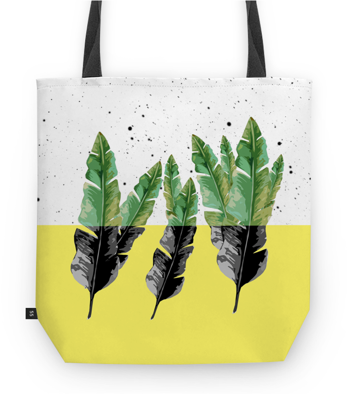 Banana Leaf Tote Bag Design PNG