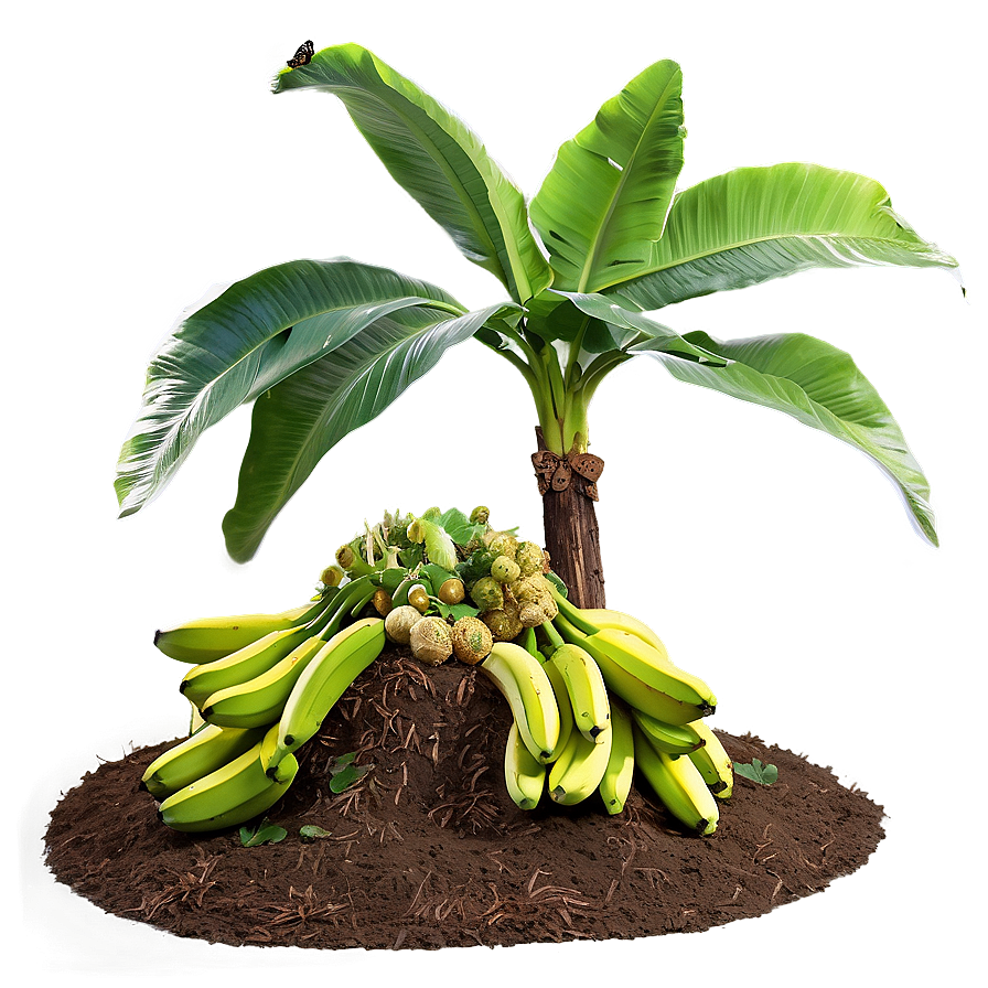 Banana Tree With Butterfly Png Owq84 PNG