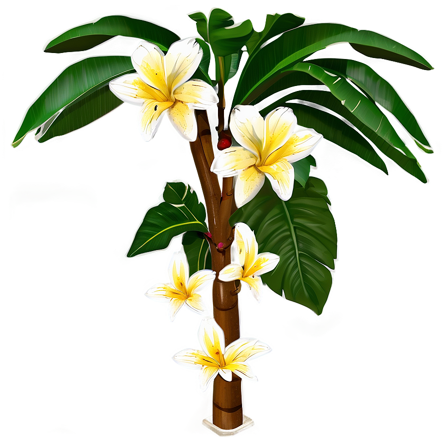 Banana Tree With Flowers Png Caf PNG
