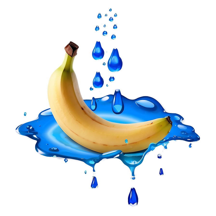 Banana With Drops Water Png Tvd PNG