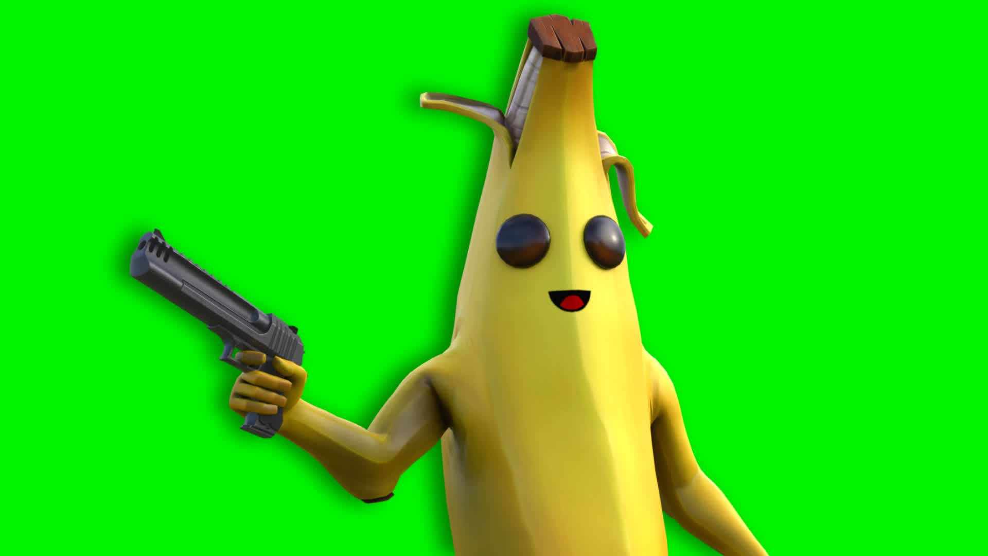 Sfondodi Banana Con Pistola Su Sfondo Verde. Sfondo
