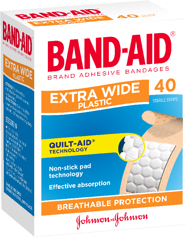 Band Aid Extra Wide Adhesive Bandages Box PNG