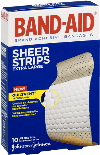 Band Aid Sheer Strips Box PNG