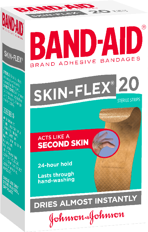 Band Aid Skin Flex Adhesive Bandages Box PNG