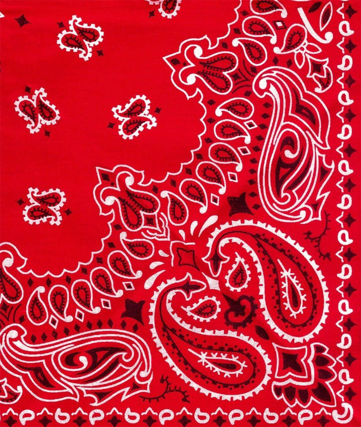 A stylish red bandana background with paisley pattern
