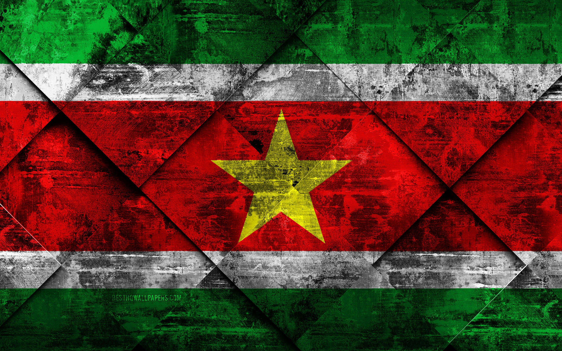 Bandeira Do Suriname Papel de Parede