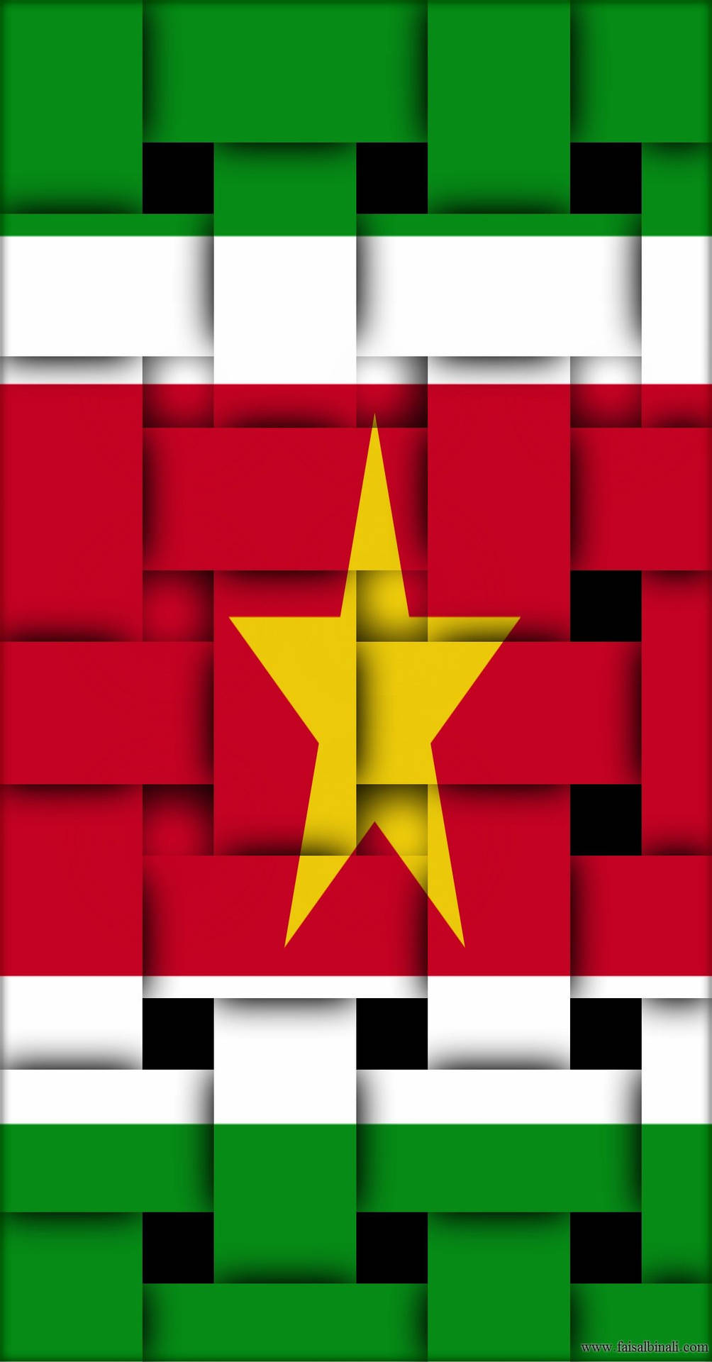 Bandeira Tecida Do Suriname Papel de Parede