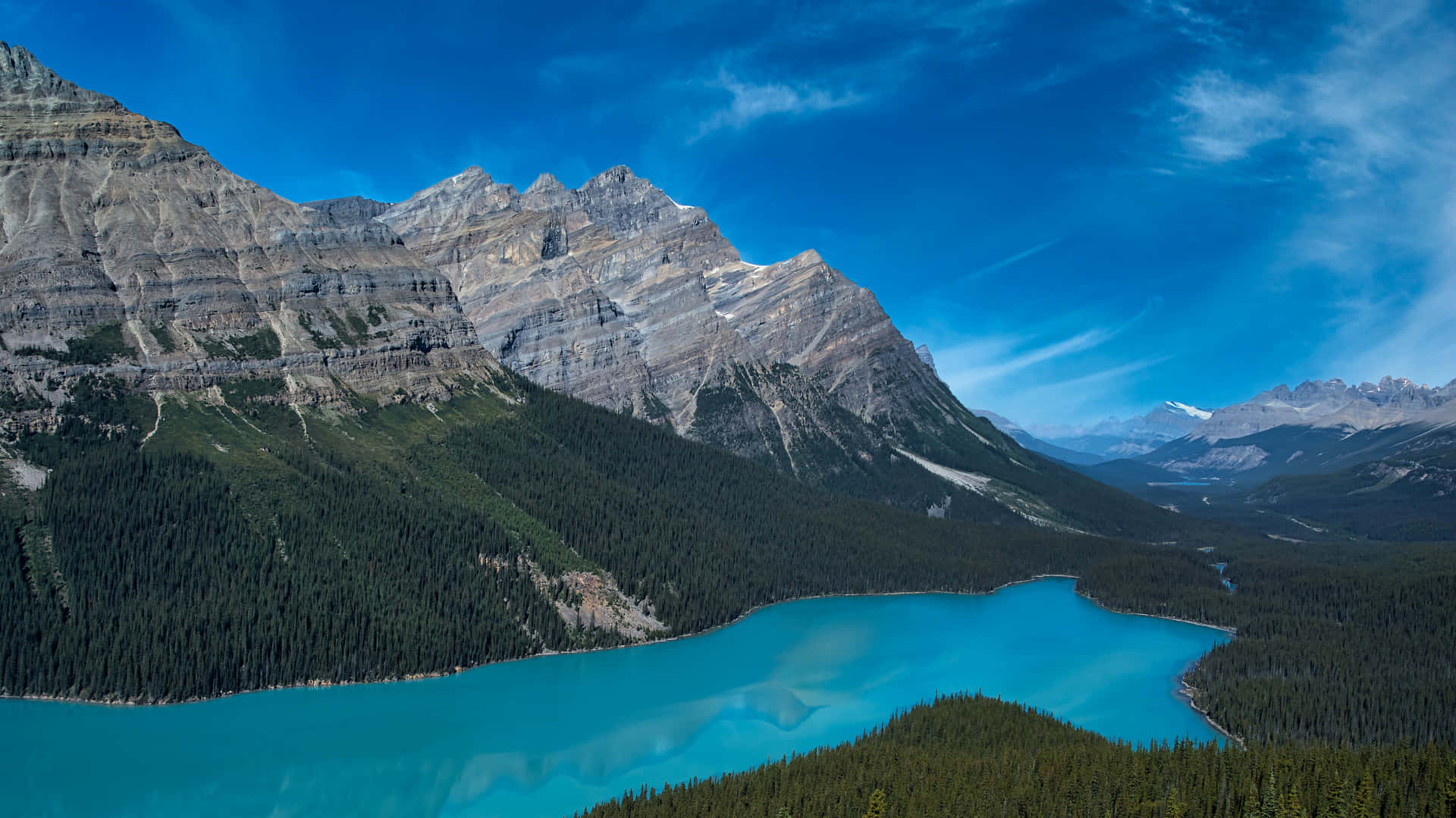 Parquenacional Banff, Río Azul Y Cielo Azul Fondo de pantalla