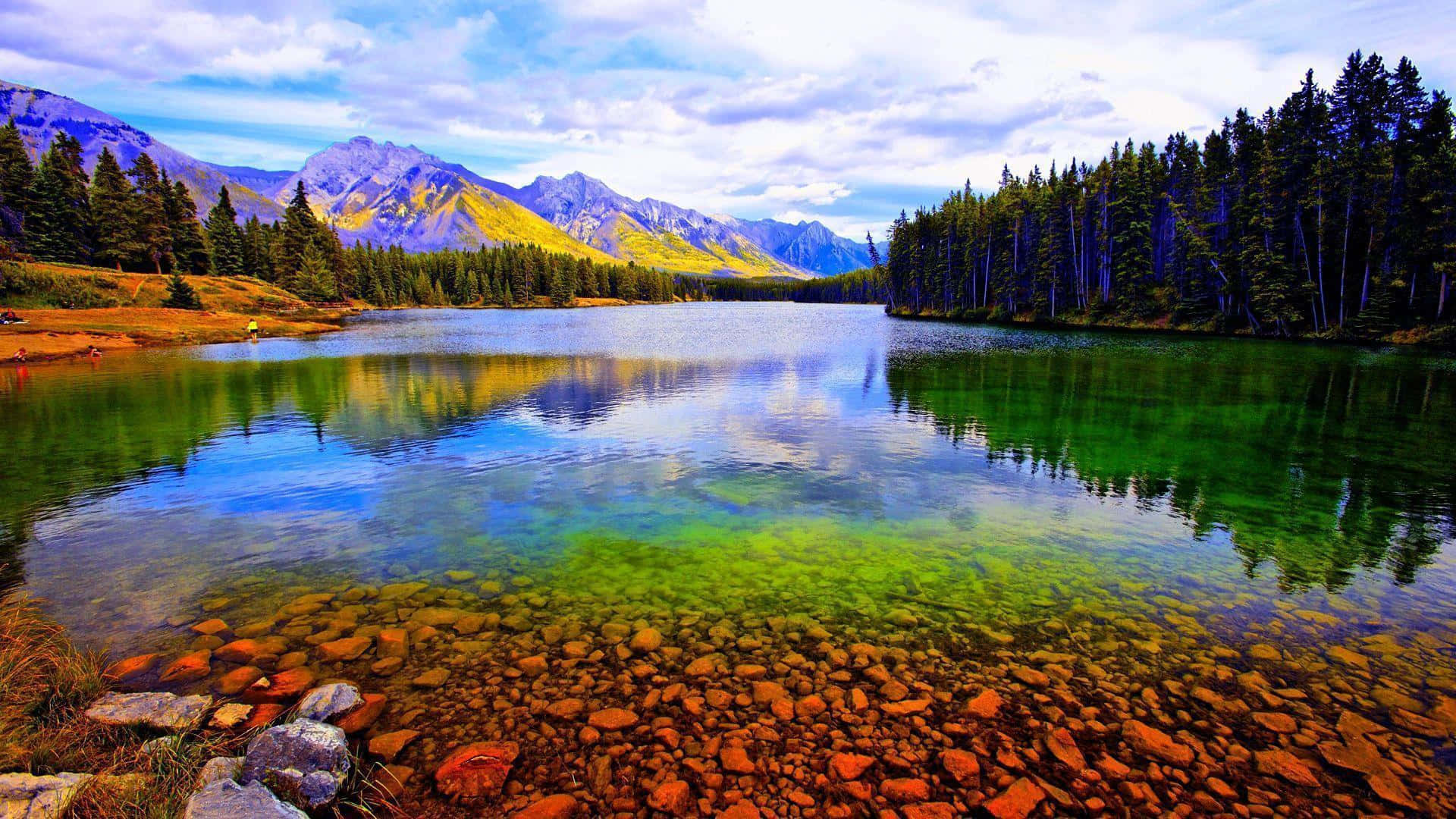 Banff National Park Multicolored Lake Wallpaper