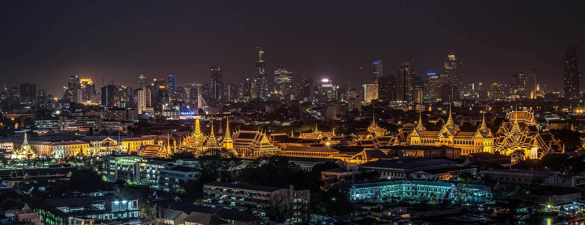 Download Bangkok City Night Lights Photography Wallpaper 