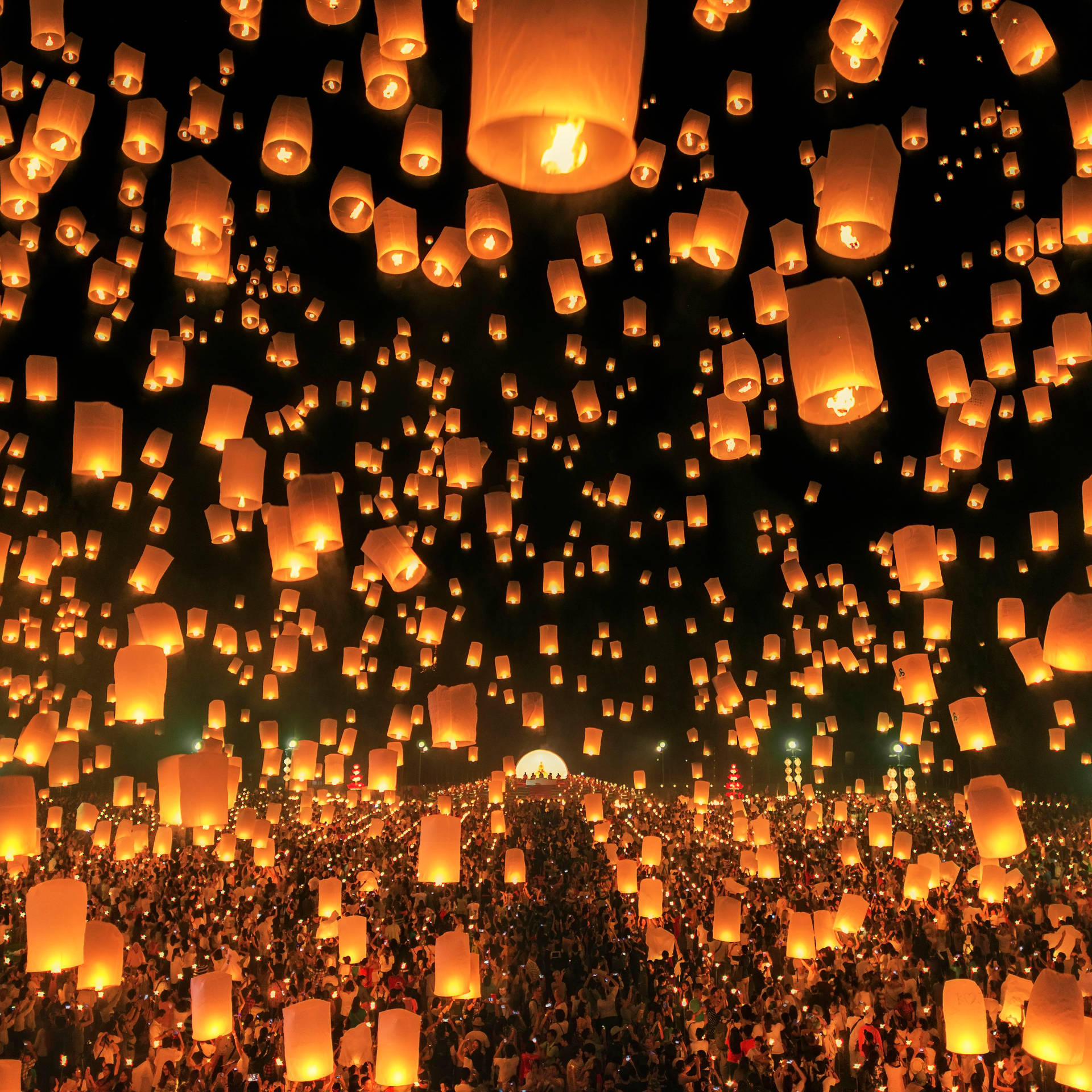 Festival Delle Lanterne Galleggianti Di Bangkok Sfondo