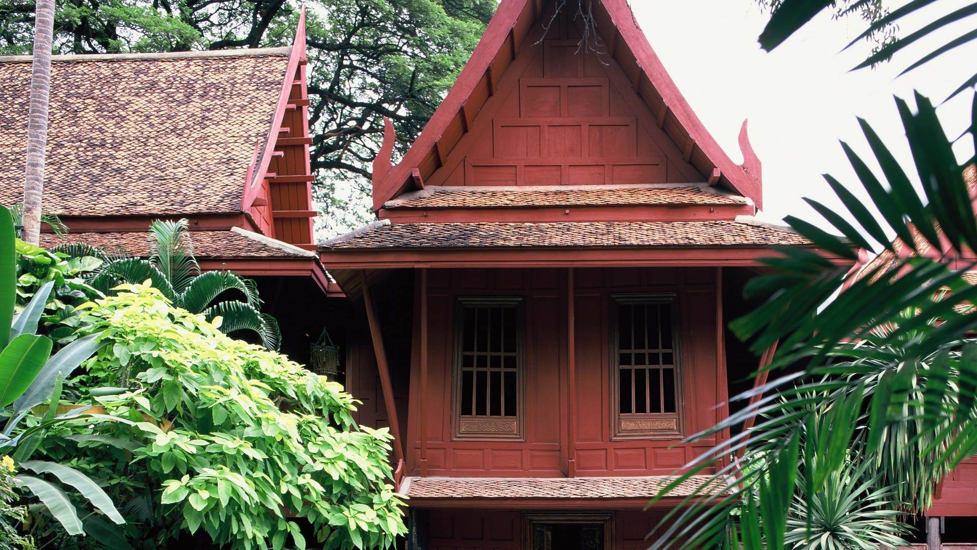 L'esterno Della Casa Di Jim Thompson A Bangkok Sfondo