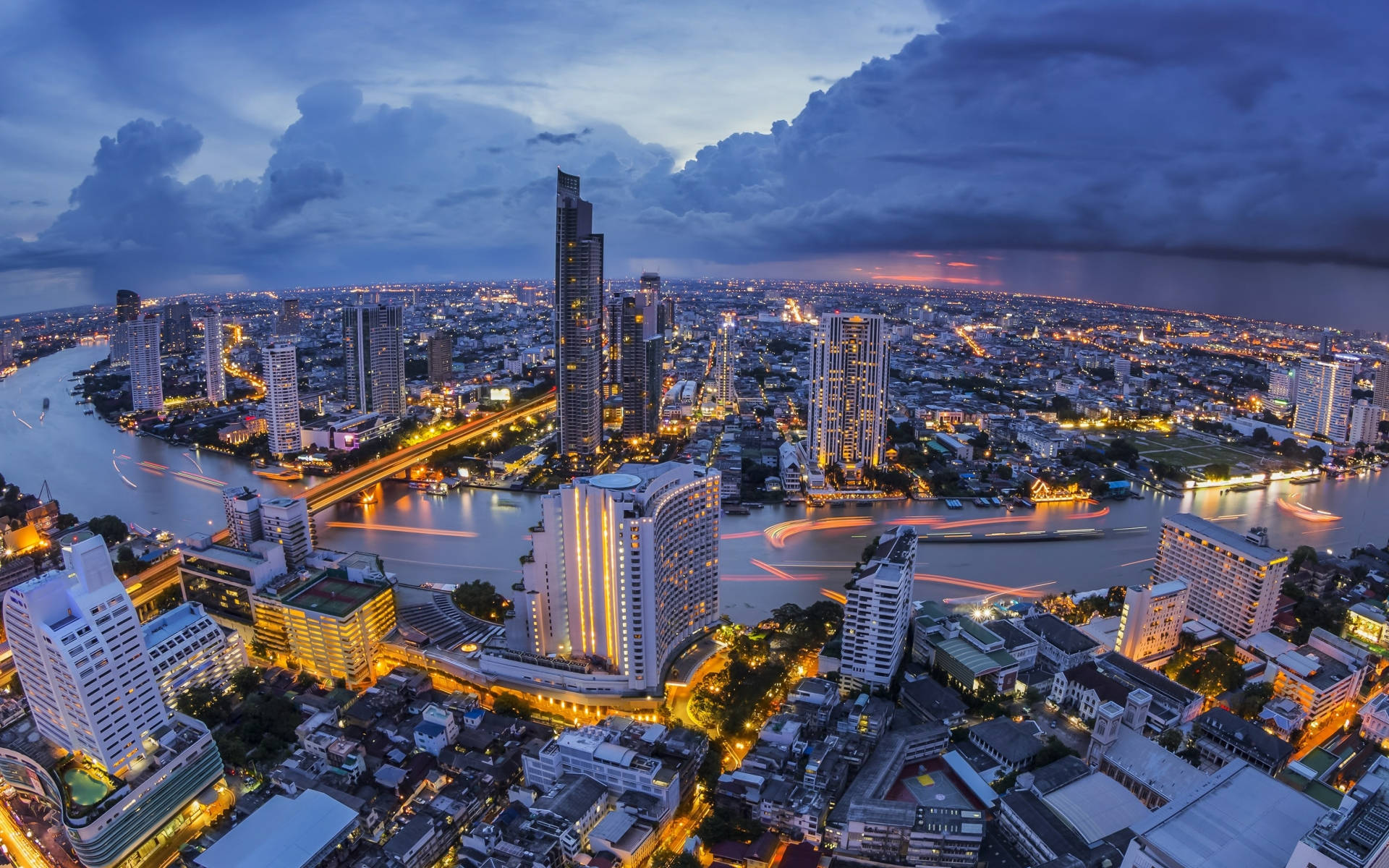 Vista Di Bangkok Tailandia Sfondo