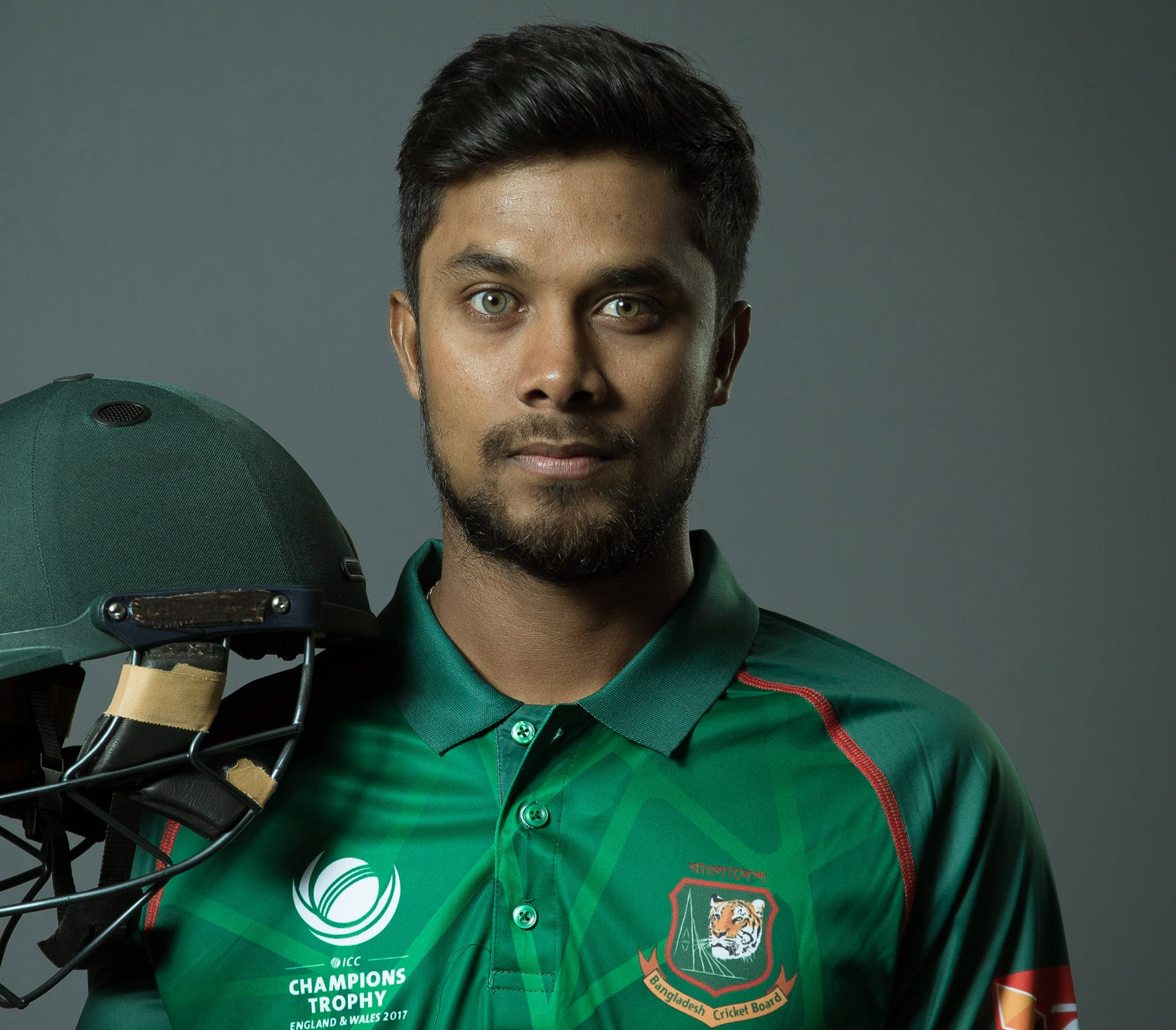 Retratode Sabbir Del Equipo De Cricket De Bangladesh. Fondo de pantalla