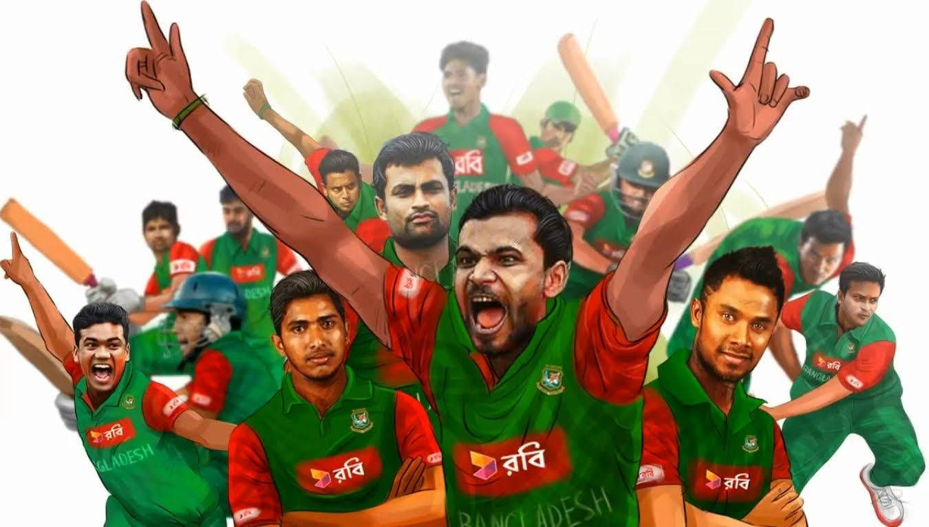 Bangladesh Cricket Team Digital Maleri Tapet Wallpaper