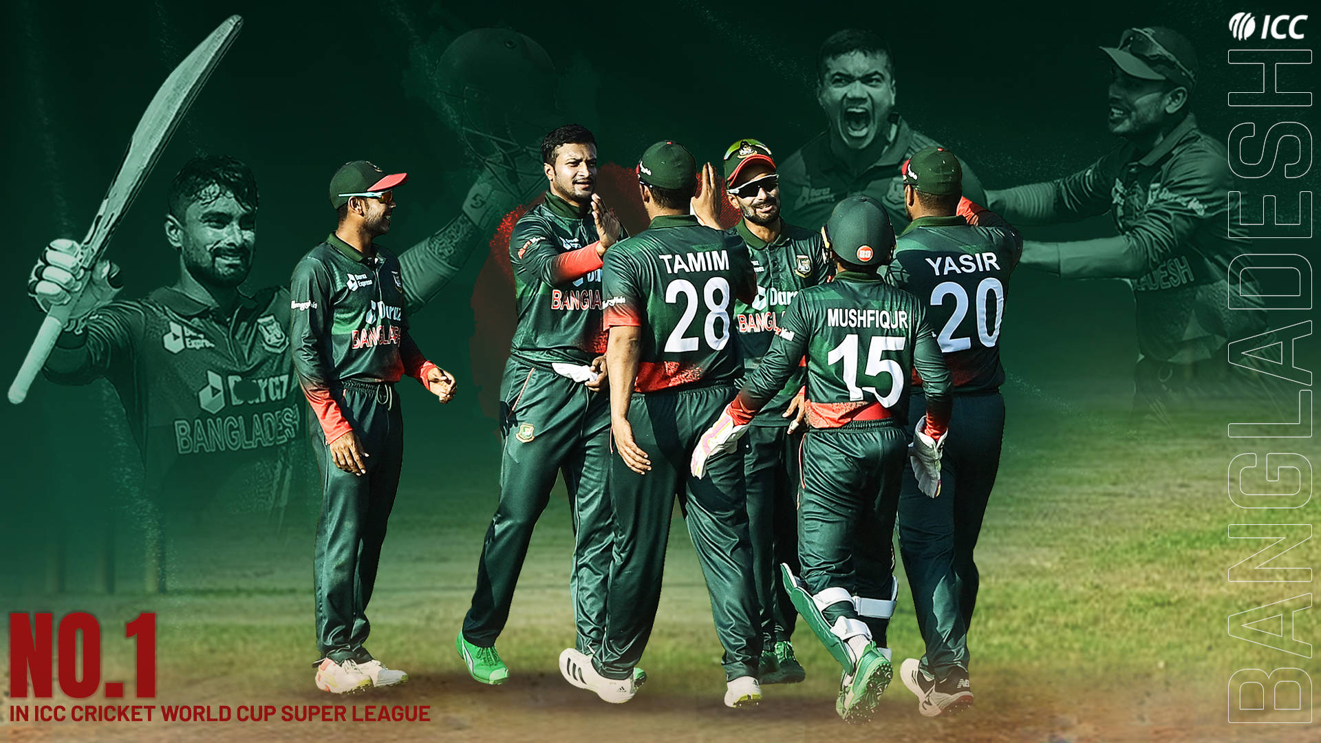 Pósterverde Del Equipo De Cricket De Bangladesh Fondo de pantalla