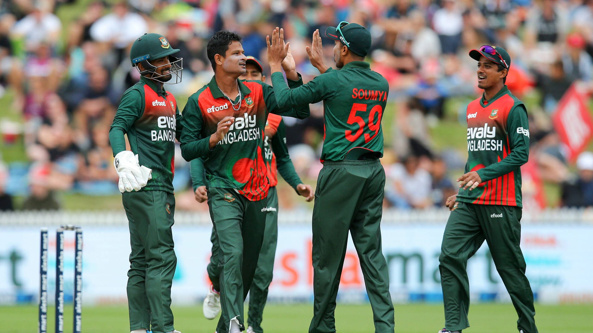 Bangladesh Cricket Hold på Marken Wallpaper