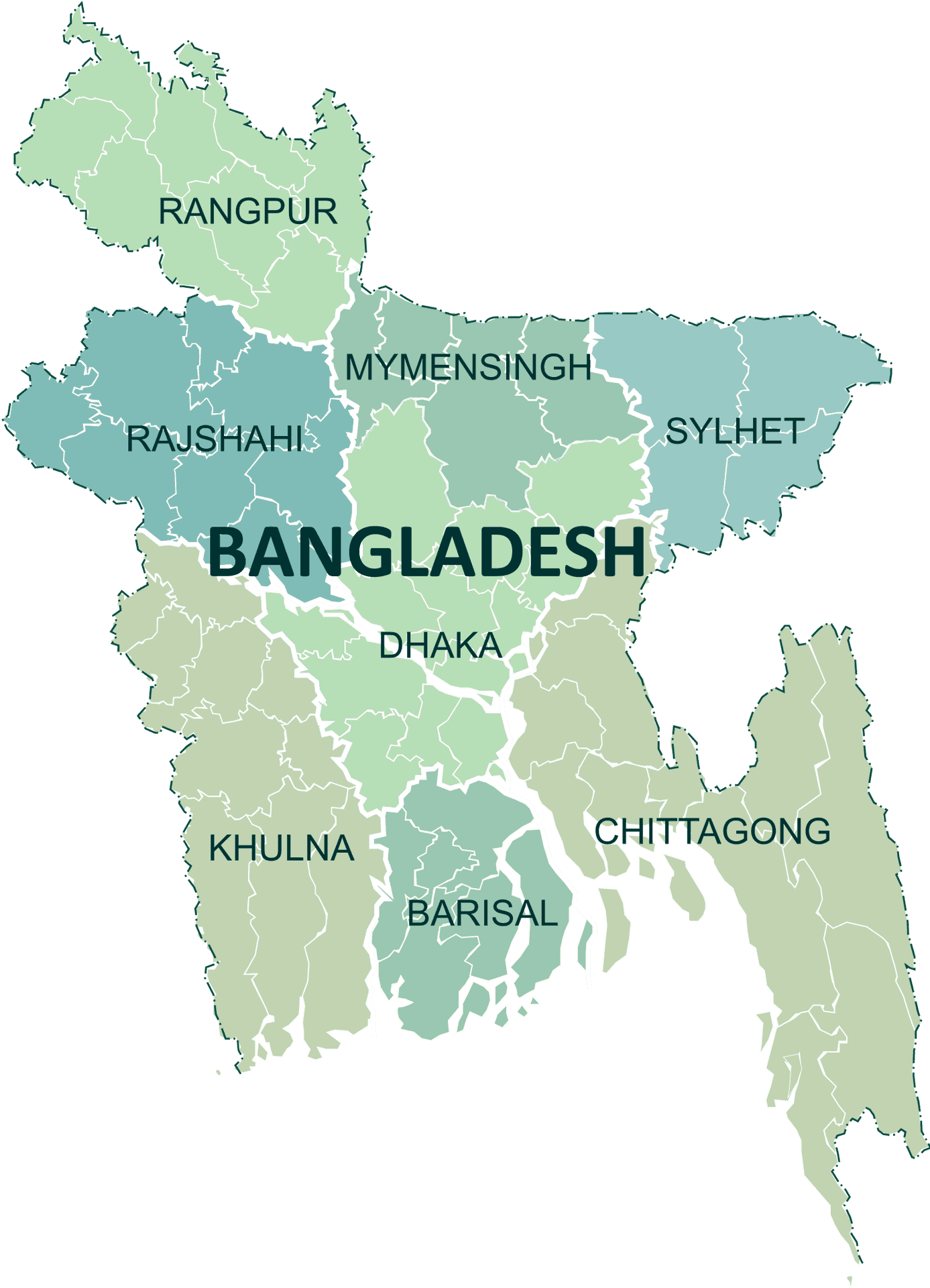 Bangladesh Division Map PNG