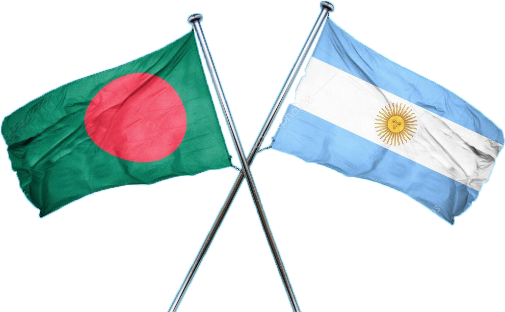 Bangladeshand Argentina Flags Crossed PNG
