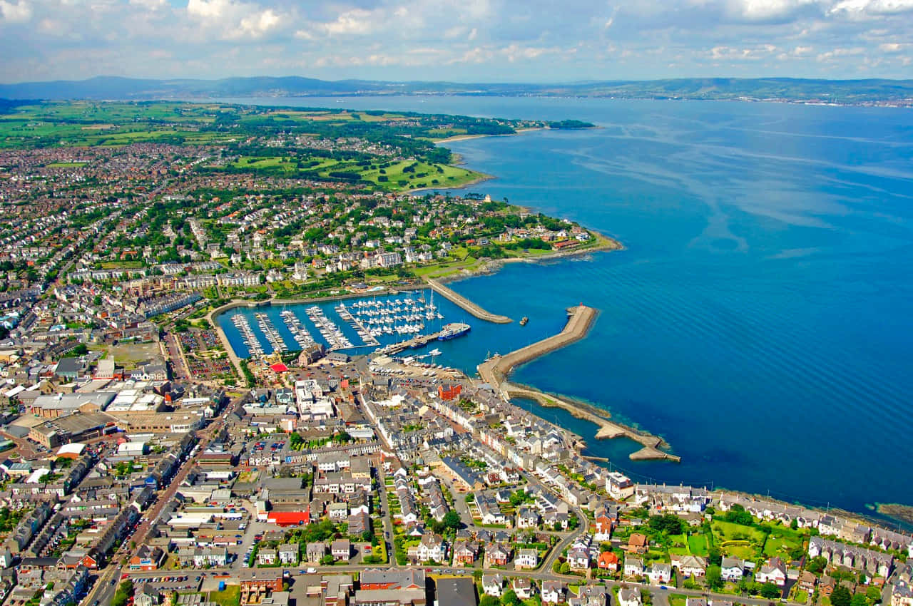 Bangor Coastal Aerial View U K Wallpaper