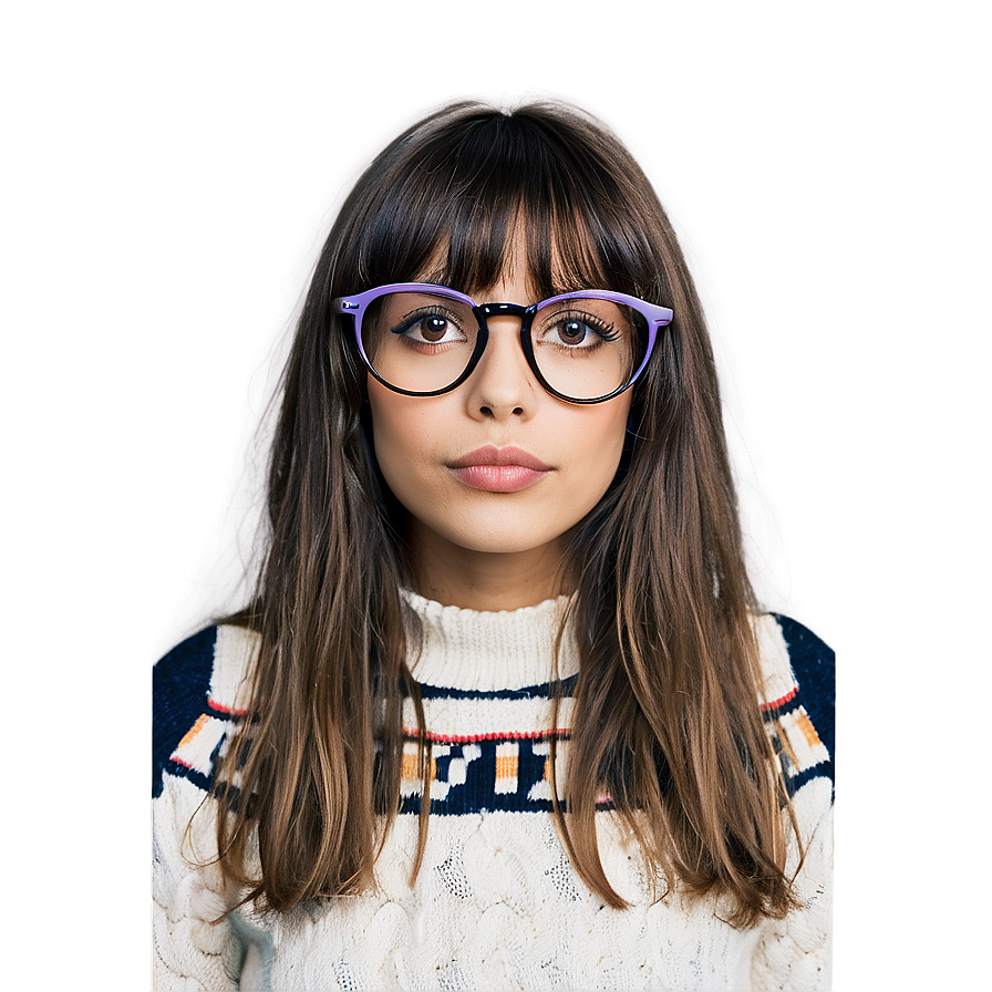 Bangs And Glasses Combo Png Hqn1 PNG