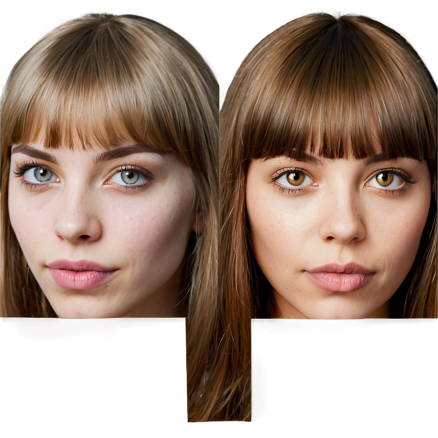 Bangs For Heart Shaped Face Png Fbw PNG