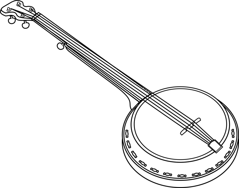 Banjo Line Art PNG