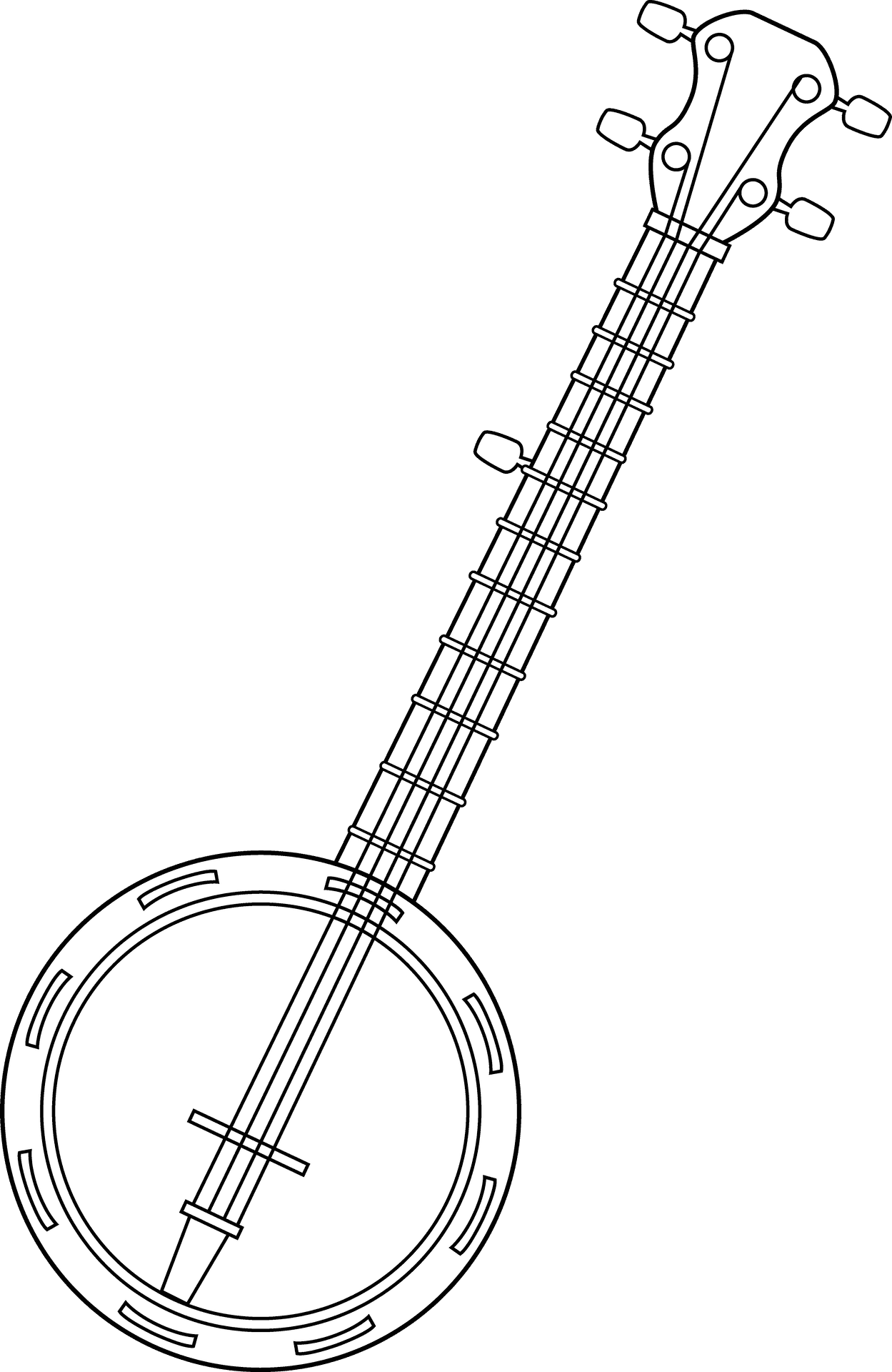 Banjo Line Art Illustration PNG