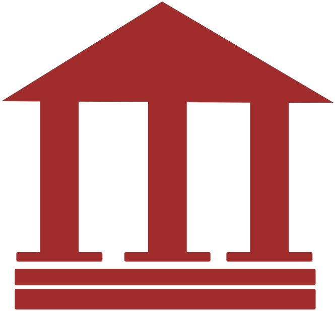 Bank Icon Simple Red PNG