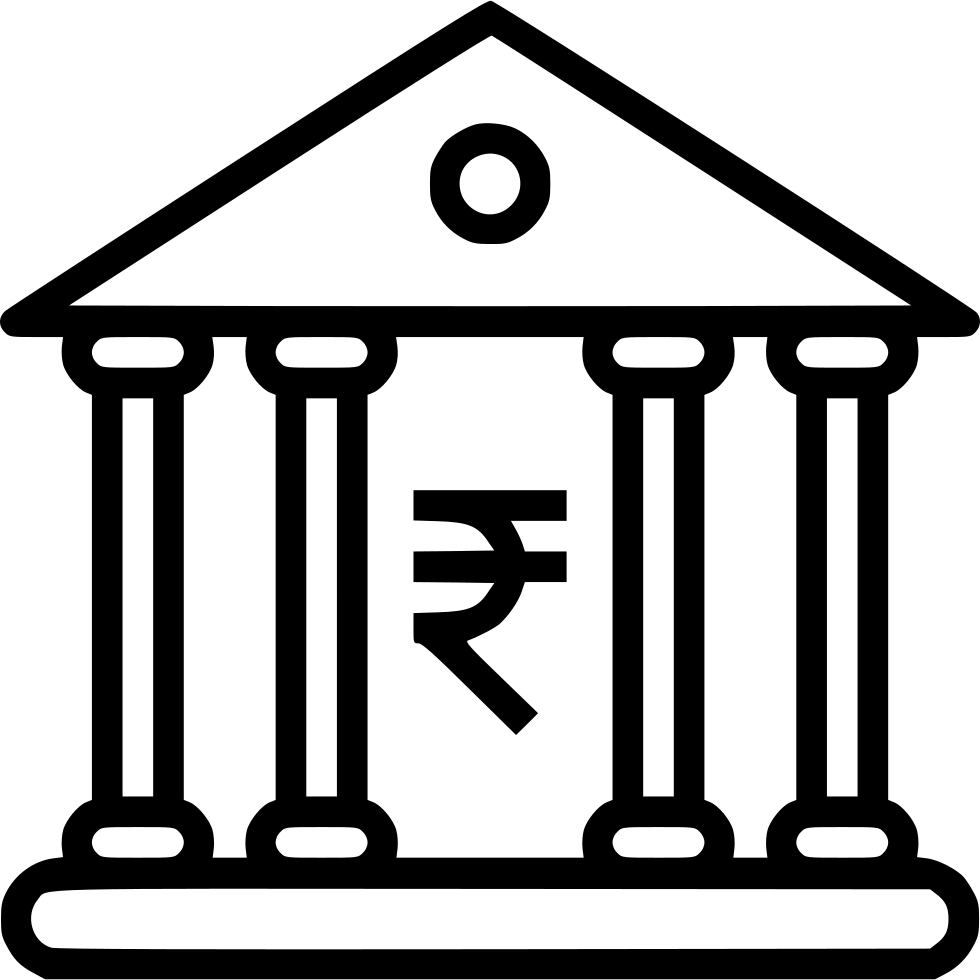 Bank Icon With Indian Rupee Symbol PNG