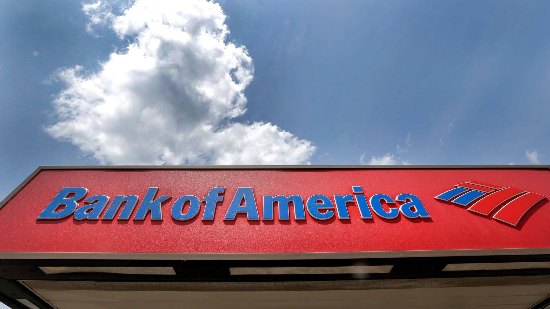 Bank Of America Bright Red Signage Wallpaper