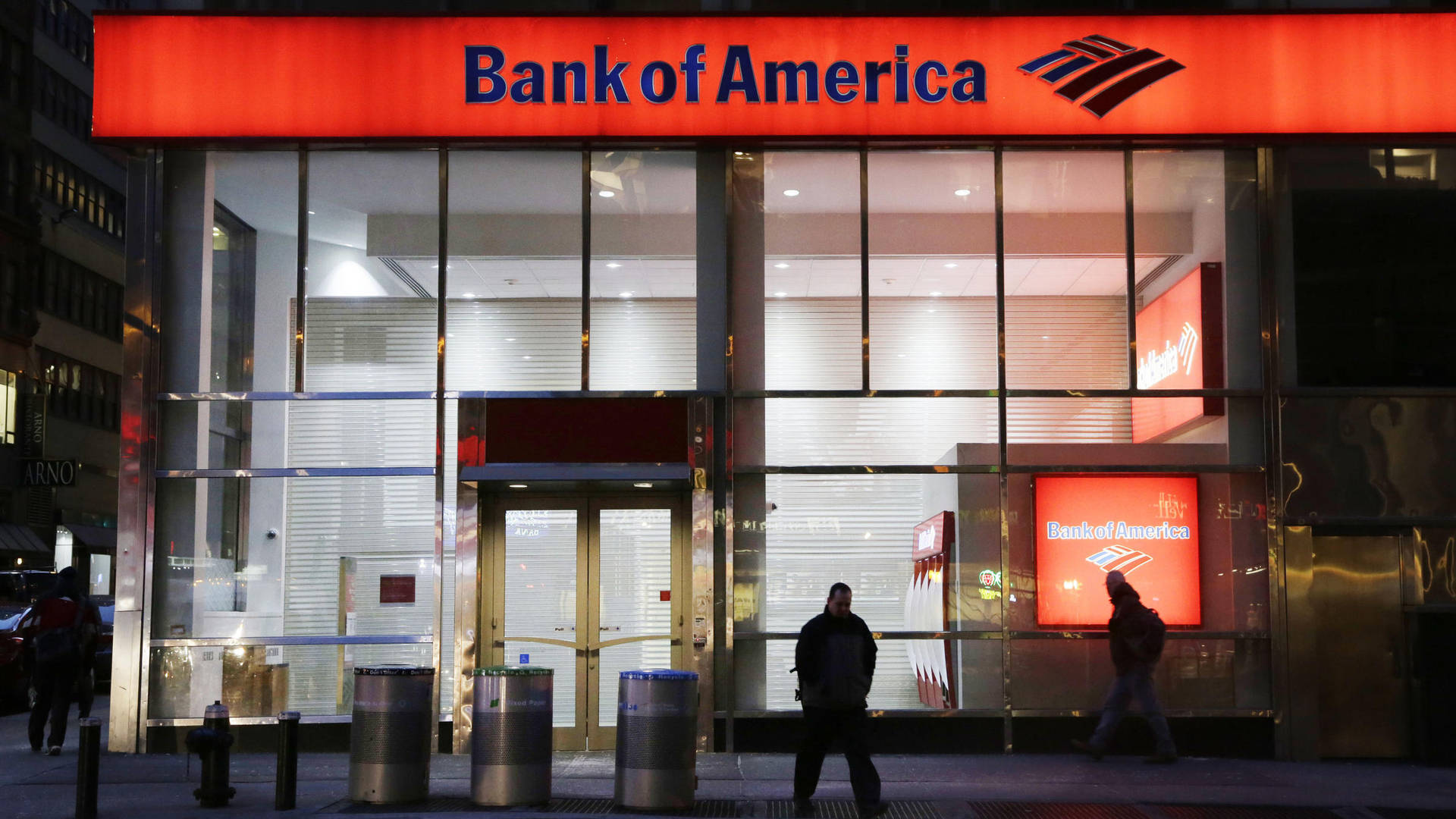 Bank Of America Facade At Night Wallpaper