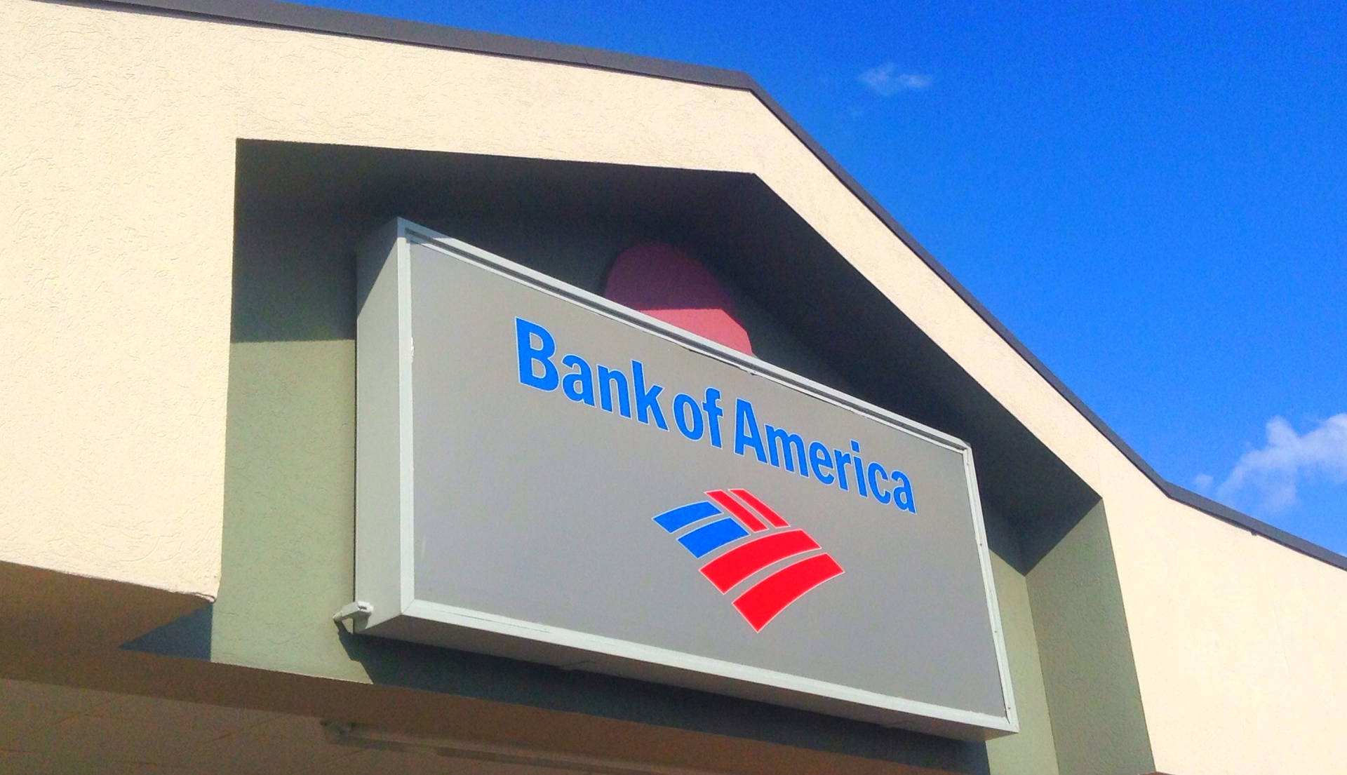 Bank Of America Gray Signage Background