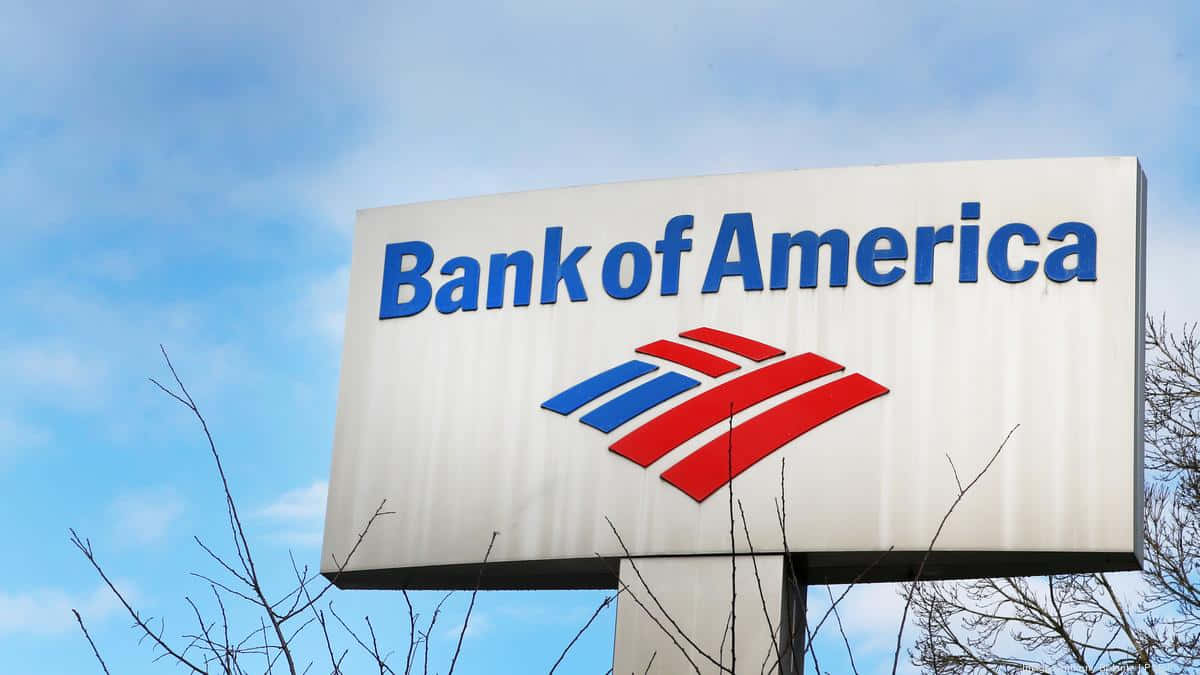 Bankof America-logo Foran En Blå Himmel.