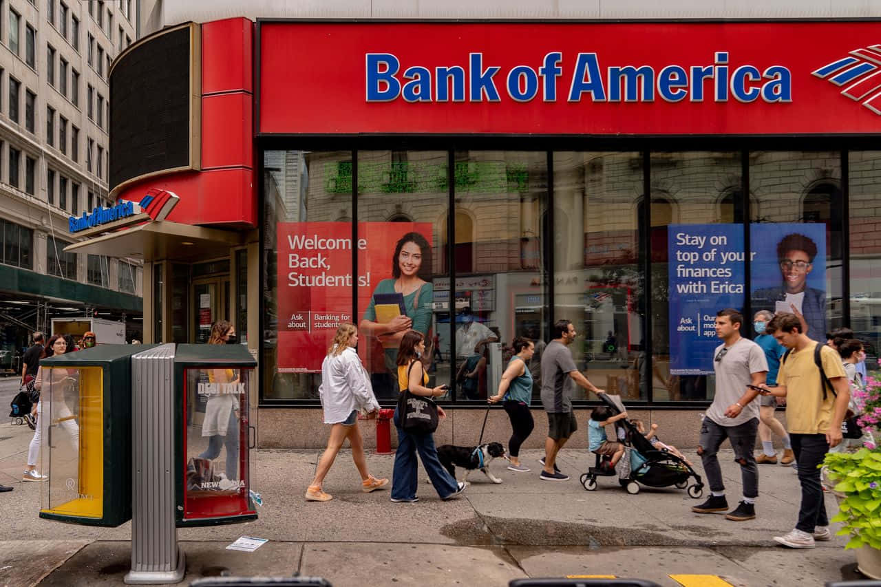A happy Bank of America customer ready to start the day