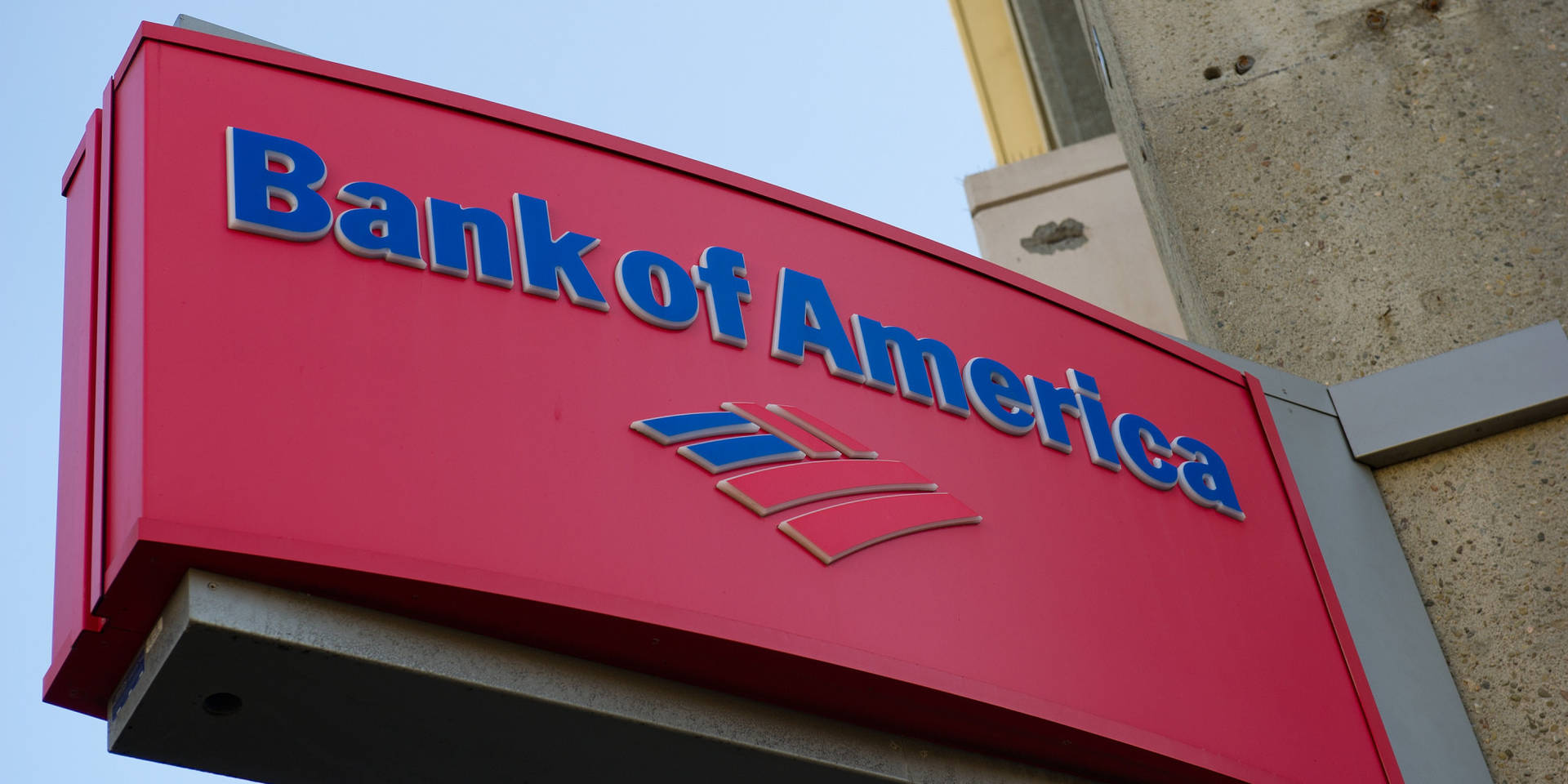 Bank Of America Projecting Signage Background