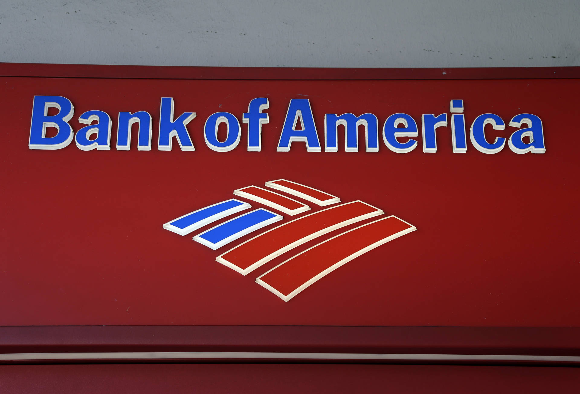 Bank Of America Red Acrylic Signage Background