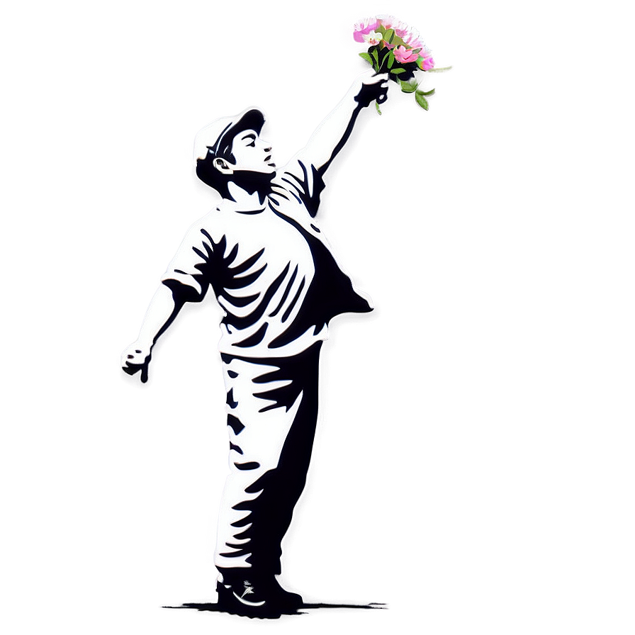 Download Banksy Flower Thrower Png Phr60 | Wallpapers.com