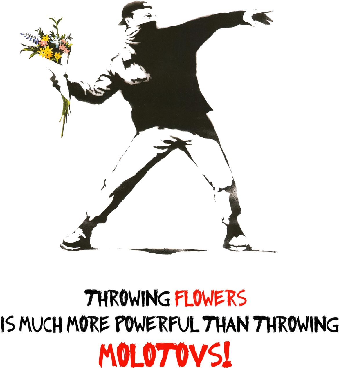 Banksy Flower Thrower Powerful Message PNG