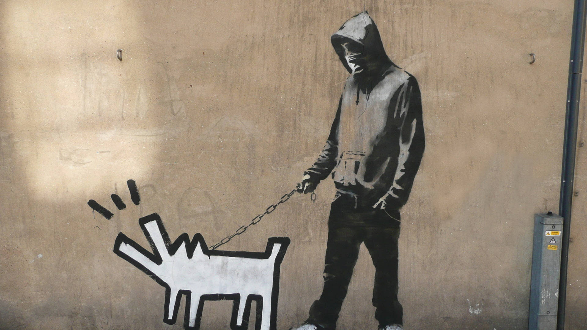 Banksy Keith Haring Dog Wallpaper