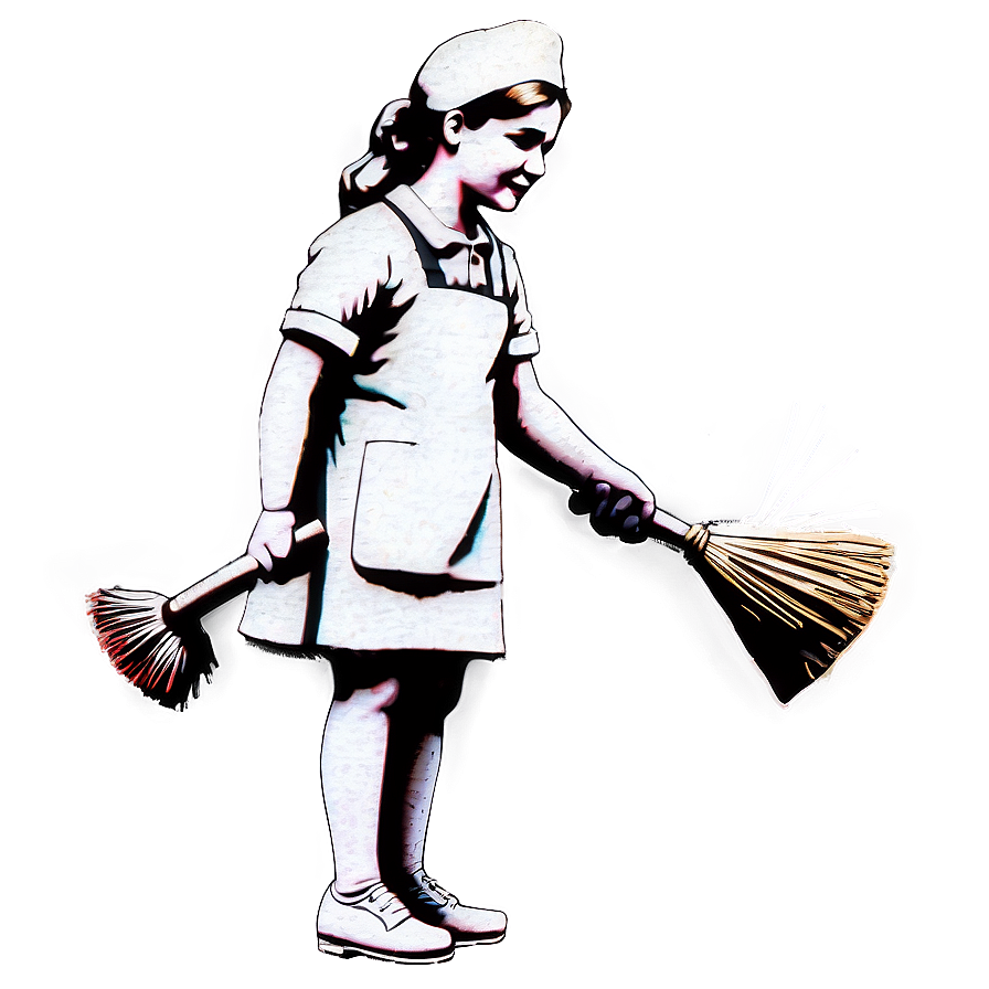 Banksy Maid Sweeping Png 06232024 PNG